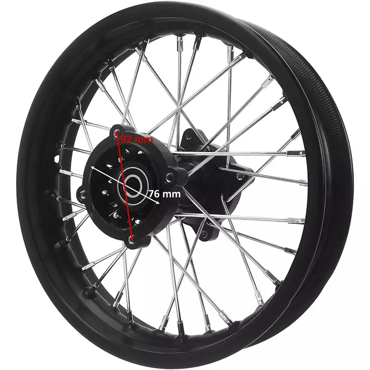 takavanne 12 tuumainen - Crossin vanteet, pinnat ja pyörälaakerit - 6419773693670 - 1