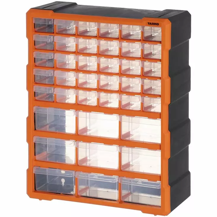 Tarmo pientarvikkeiden säilytyslokerikko ruuveille ja muttereille autotalliin - Säilytyslokerot ja lokerikot - 6410416495750 - 1