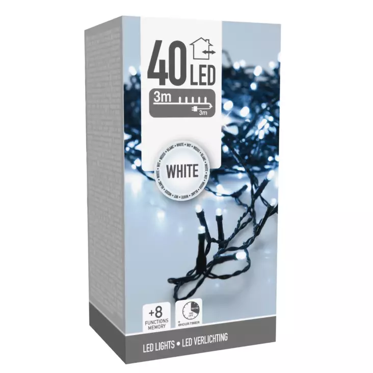 40 led jouluvalot ulos - Valoketjut ulko- ja sisäkäyttöön - 8720573809870 - 1