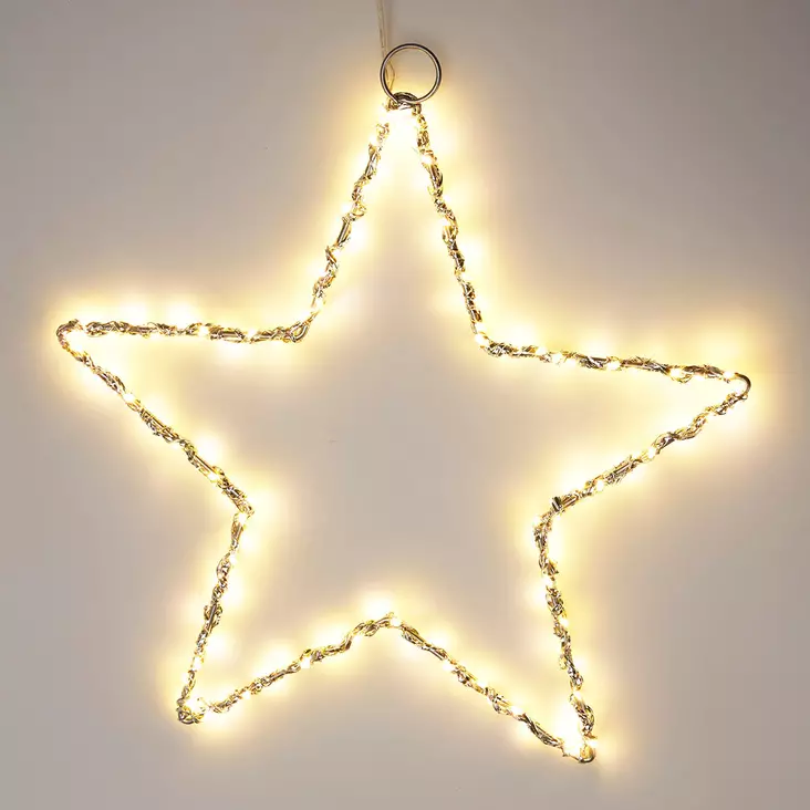 Paristokäyttöinen led valotähti 30 cm hopea - Valokoristeet - 8721037552370 - 1