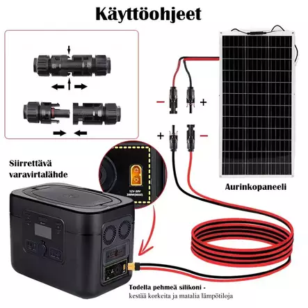 Virtakaapeli aurinkopaneelin ja virtalähteen väliin mc4 - MC4 liittimet ja kaapelit - 6438471353761 - 2