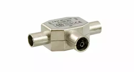 Antenni jakopistoke naaras 2 x uros - Antennijohdot ja liittimet - 6438140981301 - 1