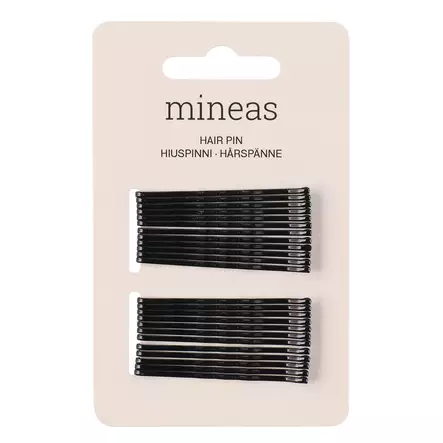 Mineas basic hiuspinni musta 24 kpl - Hiuslenkit, pinnit ja korut - 6410412969361 - 2