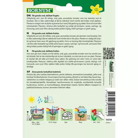 viinimarjatomatti keltainen hornum - Siemenet - 5708787014191 - 2