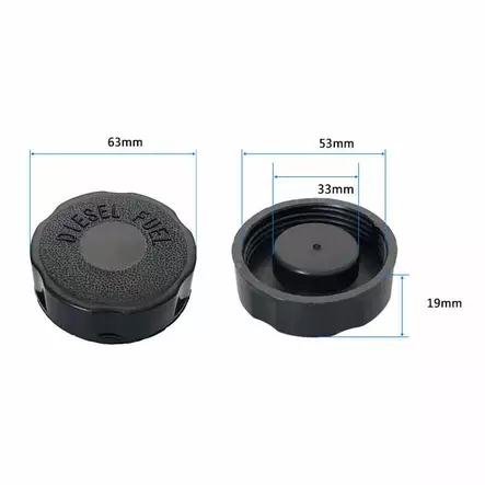 Polttoainetankin korkki 63 mm - Ruohonleikkurin kaasuttimet, polttoaine - 6438471280661 - 2