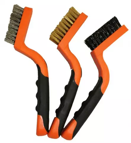 Teräsharja kapea messinki 3-osainen 175mm - Puhdistusharjat ja teräsharjat - 6430013063381 - 1