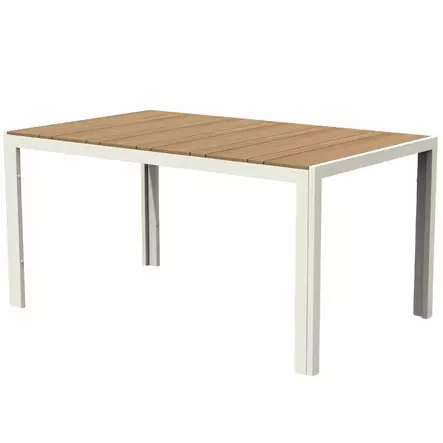 Terassipöytä 150x 90 hiekan ja puun värinen kaunis puutarhapöytä - Terassikalusteet - 5714988081351 - 1