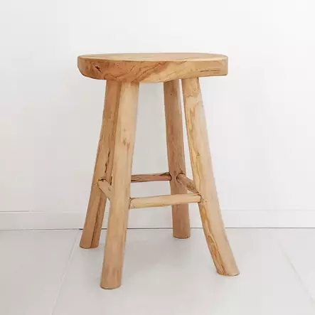 Puinen jakkara tiikistä - Rahit, tuolit ja penkit - 8711295985591 - 1