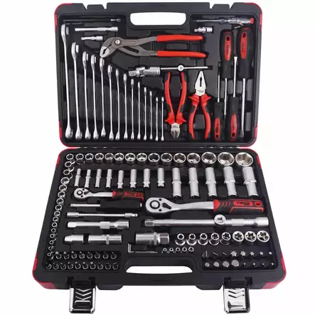 Timco työkalusarja 132 osainen hylsyt ja räikät - Työkalusarjat ja hylsysarjat - 6438014417141 - 1