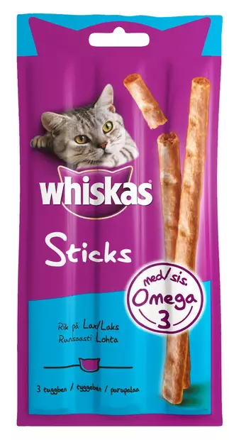 Whiskas Sticks lohi 3x6g - Kissan märkäruoka - 4008429046551 - 1