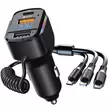 Ax4 autolaturi pd + 2 usb a type c, micro usb, iphone johdot ulos - Tupakansytytyspistokkeet ja laturit - 6418536035191 - 1