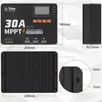 Aurinkopaneelisäädin bluetooth mppt 100 30a litime - Aurinkopaneelin lataussäätimet - 6438471345391 - 3