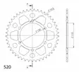 Takaratas Supersprox Alu SU/YA 45T Musta - Motocrossin ja enduron takahammasarattaat - 8592165097381 - 3
