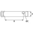 Työntövarren tappi 25mm lyhyt 110mm - Traktorin sokat ja kiinnitystapit - 6418914155701 - 4