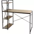 Työpöytä mdf tasolla ja metallirungolla hyllyillä - Seinähyllyt ja hyllyköt - 8721037718691 - 1