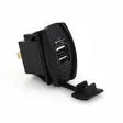 Upotetteva 2x USB latausportti 12V 3,1A suorakaide LED ROCKER - Auton katkaisimet - 6438471000801 - 1