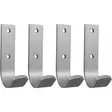 pisla alumiiniseinäkoukku harmaa 4kpl pakkaus - Vaatekoukut - 6414671070721 - 1