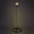 Valokuusi 150 cm, jossa 154 lämpimän valkoista led valoa ja musta metallirunko - Joulukuuset - 8721037666411 - 1