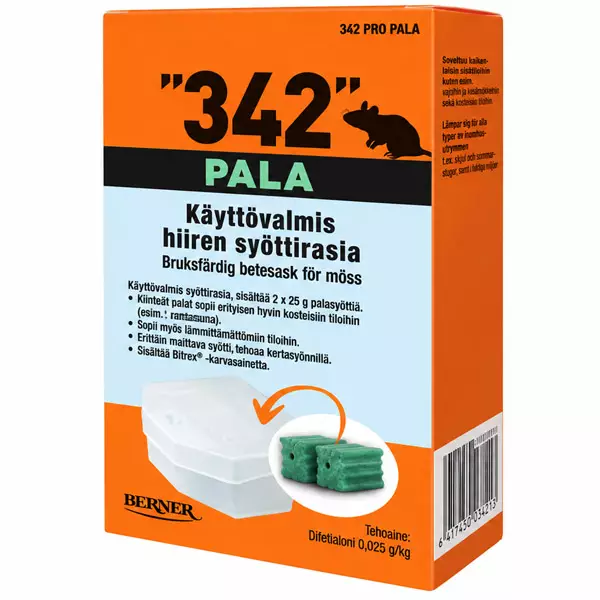 Hiirenmyrkky 342 syöttirasia 50g - Hiirenmyrkyt ja rotanmyrkyt - 6414505208641 - 1