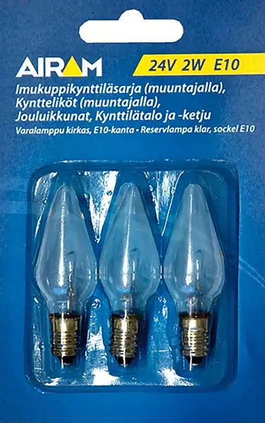 Airam varalamppu 24V 2W E10 - Varalamput - 6435200121721 - 2