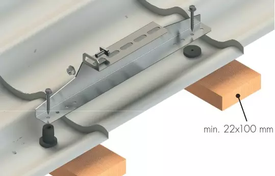 aurinkopaneelin kattokiinnike kaltevalle katolle - Aurinkopaneelin asennustarvikkeet - 6438218031921 - 1