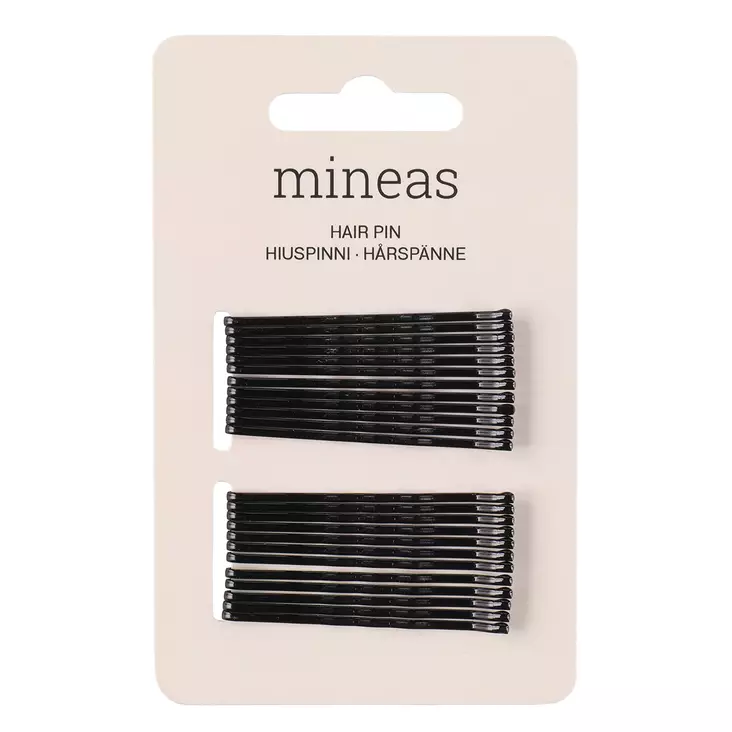 Mineas basic hiuspinni musta 24 kpl - Hiuslenkit, pinnit ja korut - 6410412969361 - 2