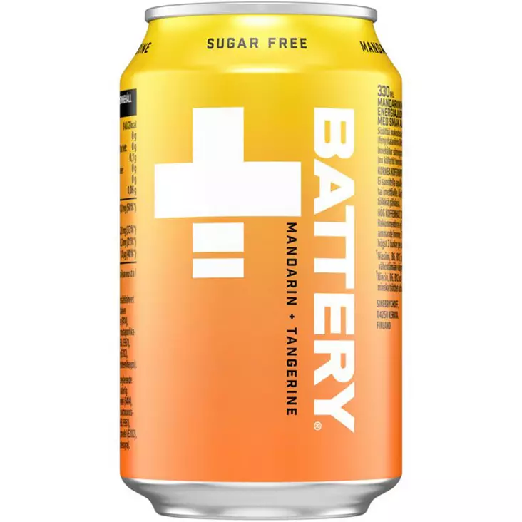 Battery sugar free mandarin tangerine energiajuoma 0,33 l - Energiajuomat - 6415600596251 - 1