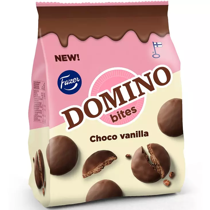 Fazer domino bites choco vanilla - Keksit ja naposteltavat - 6416453083981 - 1