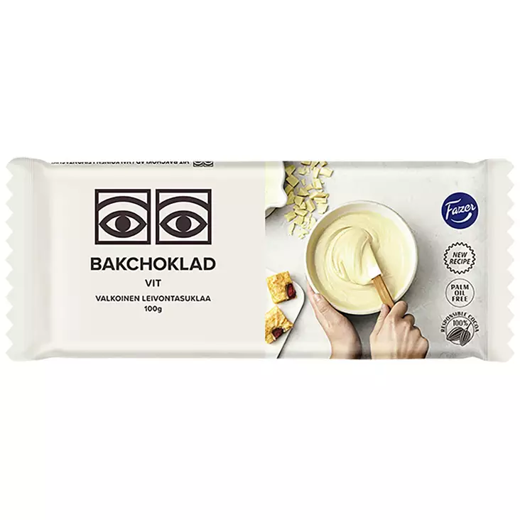 Fazer valkoinen leivontasuklaa 100 g leivontaan - Keksit ja naposteltavat - 6416453054561 - 1