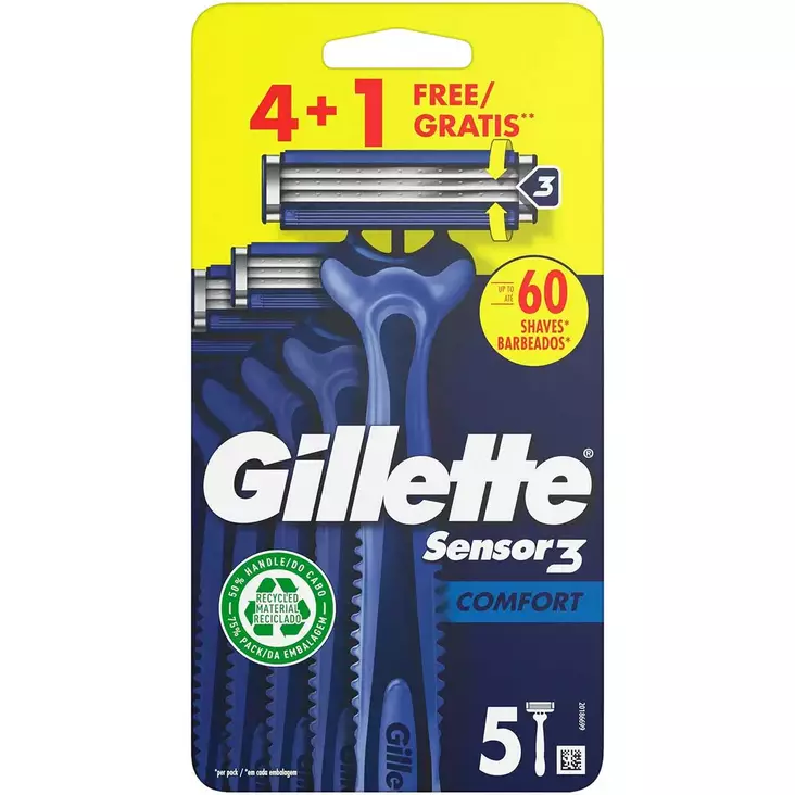 Gillette sensor3 comfort partahöylät viiden kappaleen pakkauksessa - Henkilökohtainen hygienia - 7702018490271 - 1
