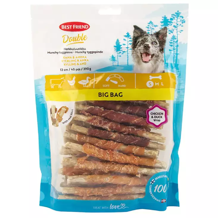 Double herkkuluutikku kana ja ankka - Koiran puruluut, purutikut ja pururullat - 5700551171871 - 1