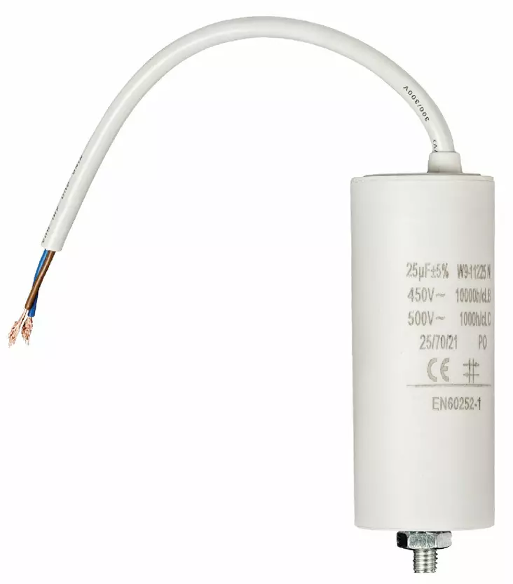 Kondensaattori 25uF/450V johdolla - Komponentit ja kondensaattorit - 5412810231881 - 1