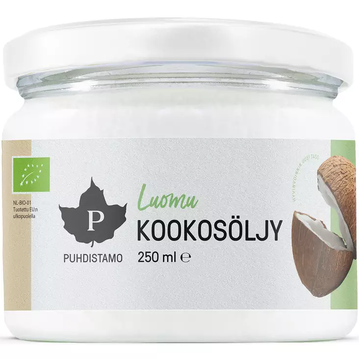 luomu kookosöljy 250 ml puhdistamo - Mausteet ja öljyt - 6430039222731 - 1