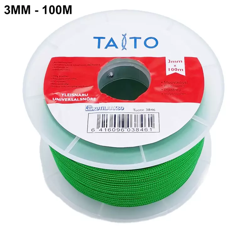 Yleisnaru vihreä 3mm - Köydet - 6416096038461 - 1