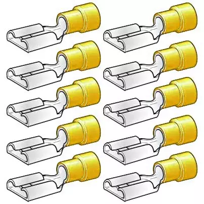 lattaliittimet 6,3mm keltainen - Abikot - 6438255200021 - 1