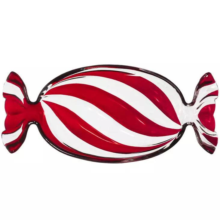 Lautanen candy 24x10cm karkinmuotoinen joululautanen - Joulukoristeet - 6410416579931 - 1