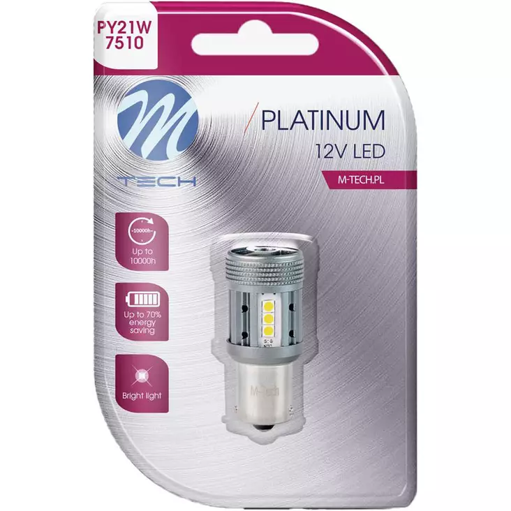 M tech platinum led pienoispolttimo py21w oranssi valo - LED-polttimot ja LED-sarjat - 5901508554901 - 1
