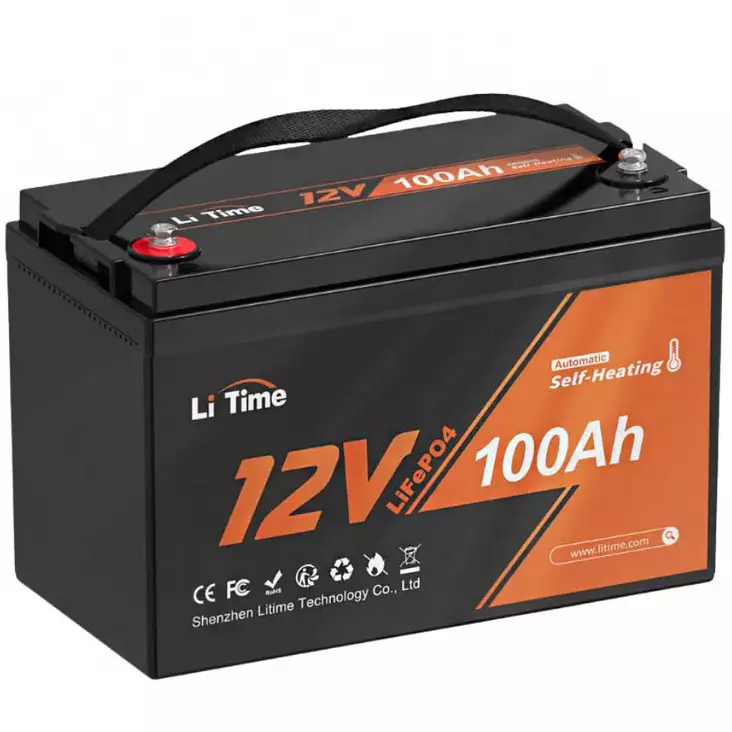 Litime 12v 100ah lifepo4 akku itselämpenevä - Veneen akut, akkukotelot ja akkulaturit - 6438471342451 - 1