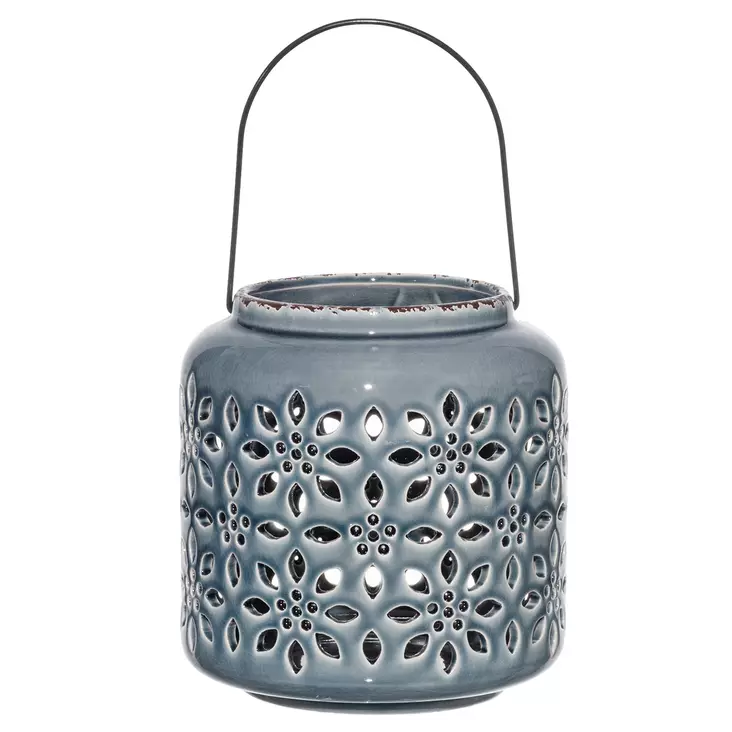 Keramiikka lyhty leaf sininen - Lyhdyt - 6410416366371 - 1