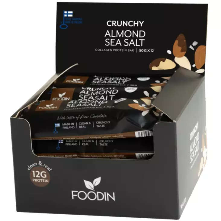 Foodin crunchy almond seasalt proteiinipatukka - Proteiinipatukat - 6430048233131 - 1