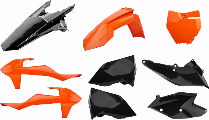 Muovisarja KTM 16-18 OR/BLK - Motocrosspyörien katesarjat - 14032901 - 2