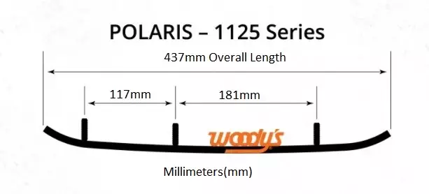 Ohjausrauta Woody's Racing - Moottorikelkan ohjainraudat - TPI4-1125-1 - 2