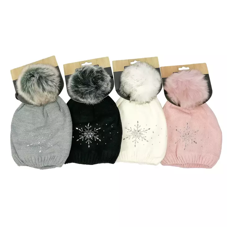 neulepipo glitterkuviolla naisten - Päähineet - 4047445253581 - 1