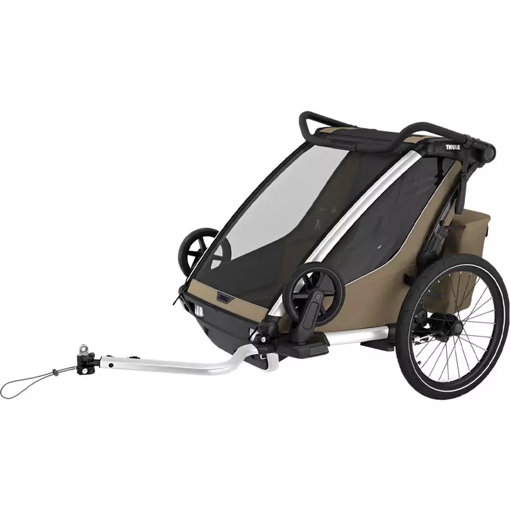 Thule chariot cross 2 double pyöräkärry kahdelle lapselle khaki - Kuljetusistuimet ja pyöräperäkärryt - 197074564801 - 1