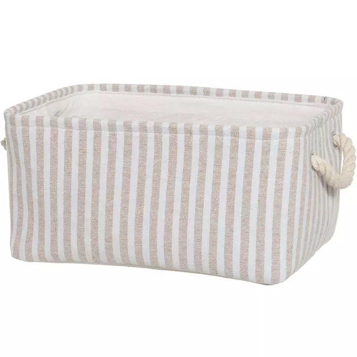 Sisustuskori raidallinen beige - Sisustuskorit - 6410416466361 - 1