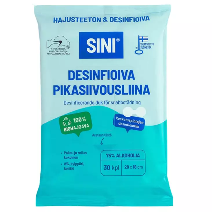 Desinfioiva pikasiivousliina sini - Puhdistusliinat ja pesusienet - 6423800037511 - 1