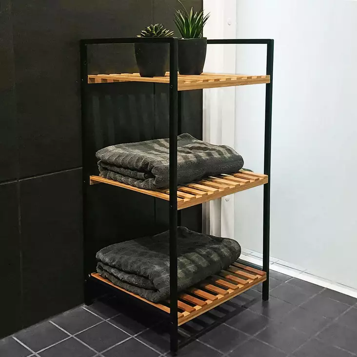 Hyllykkö kylpyhuoneeseen puinen - Seinähyllyt ja hyllyköt - 8719987094491 - 1