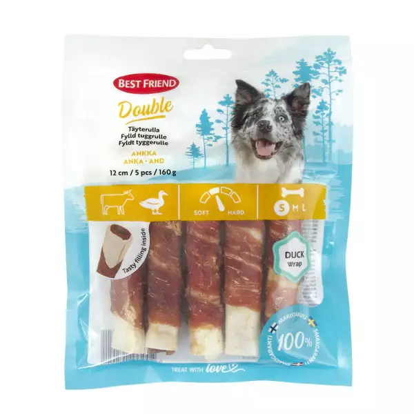 Täyterulla ankka 12cm 5kpl - Koiran puruluut, purutikut ja pururullat - 5700551172021 - 1