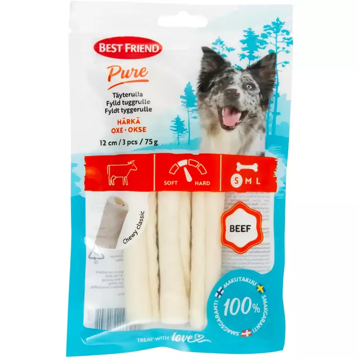 Pure täyterulla härkä 75g - Koiran puruluut, purutikut ja pururullat - 5700551171741 - 1