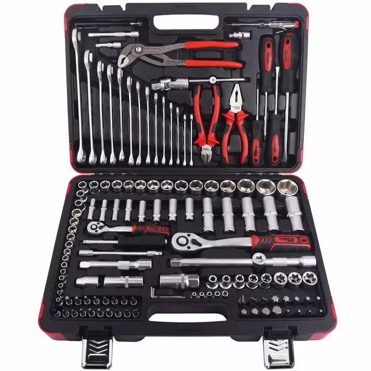 Timco työkalusarja 132 osainen hylsyt ja räikät - Työkalusarjat ja hylsysarjat - 6438014417141 - 1